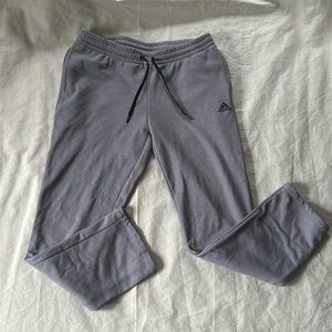 Gray, fleece drawstring Adidas sweats style pants